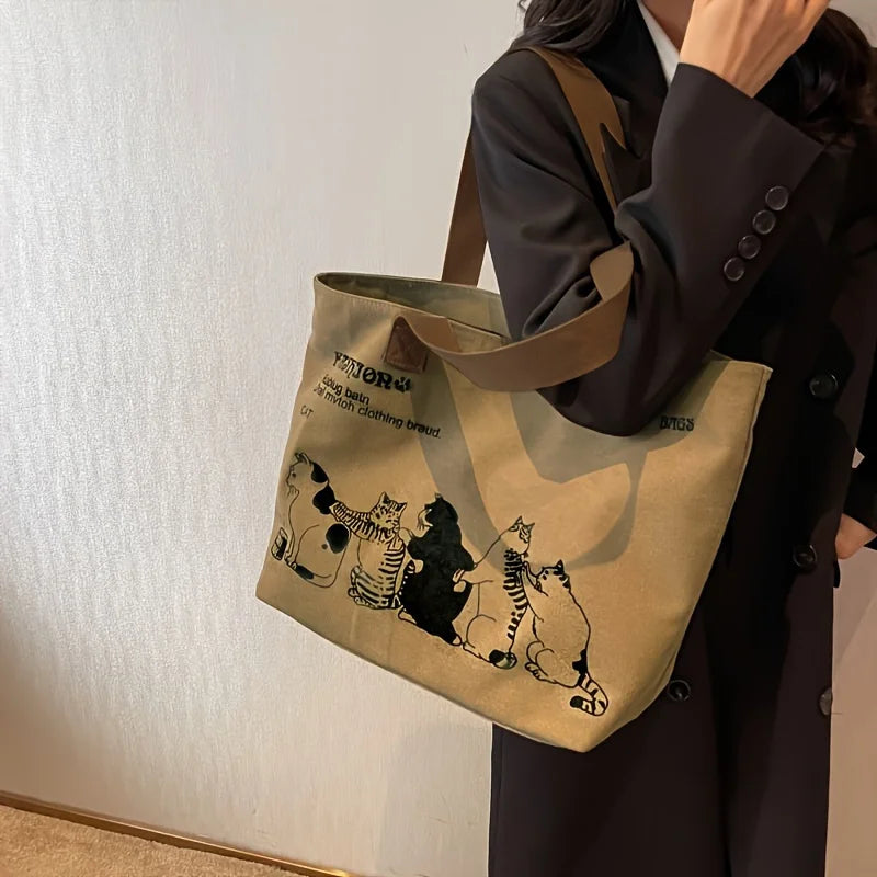 Bolso de lona para mujer, moderno, espacioso y duradero, con cierre de cremallera y diseño clásico, perfecto para el trabajo.
