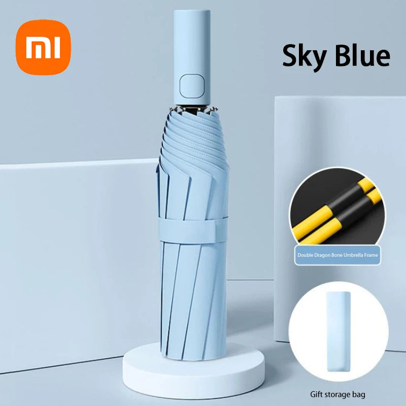 Paraguas automático Xiaomi de 24 pulgadas, color sólido, ligero, plegable, de gran formato, para exteriores, impermeable, con protección UV