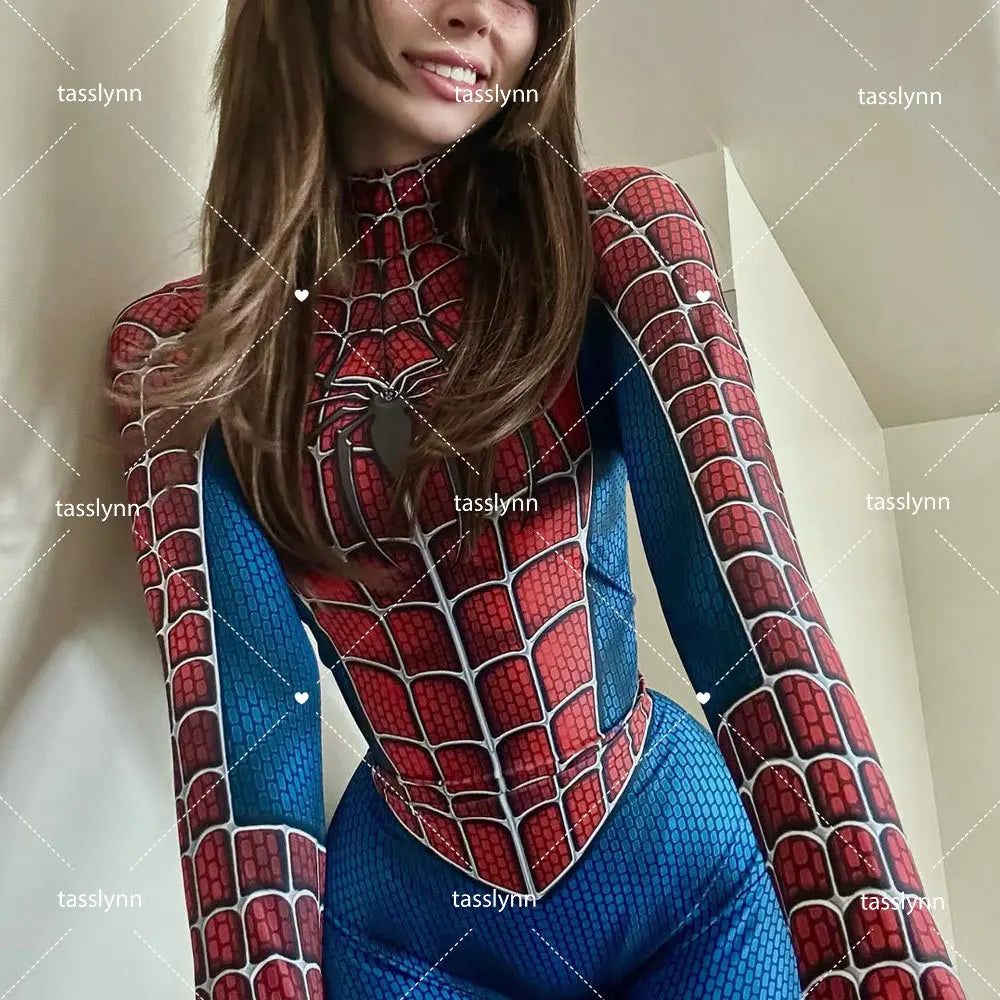 Spider Man Raimi Costume Zentai Suit Spandex Halloween Costumes Party Fancy Anime Cosplay Geek Girl Bodysuit Spider Girl Cosplay