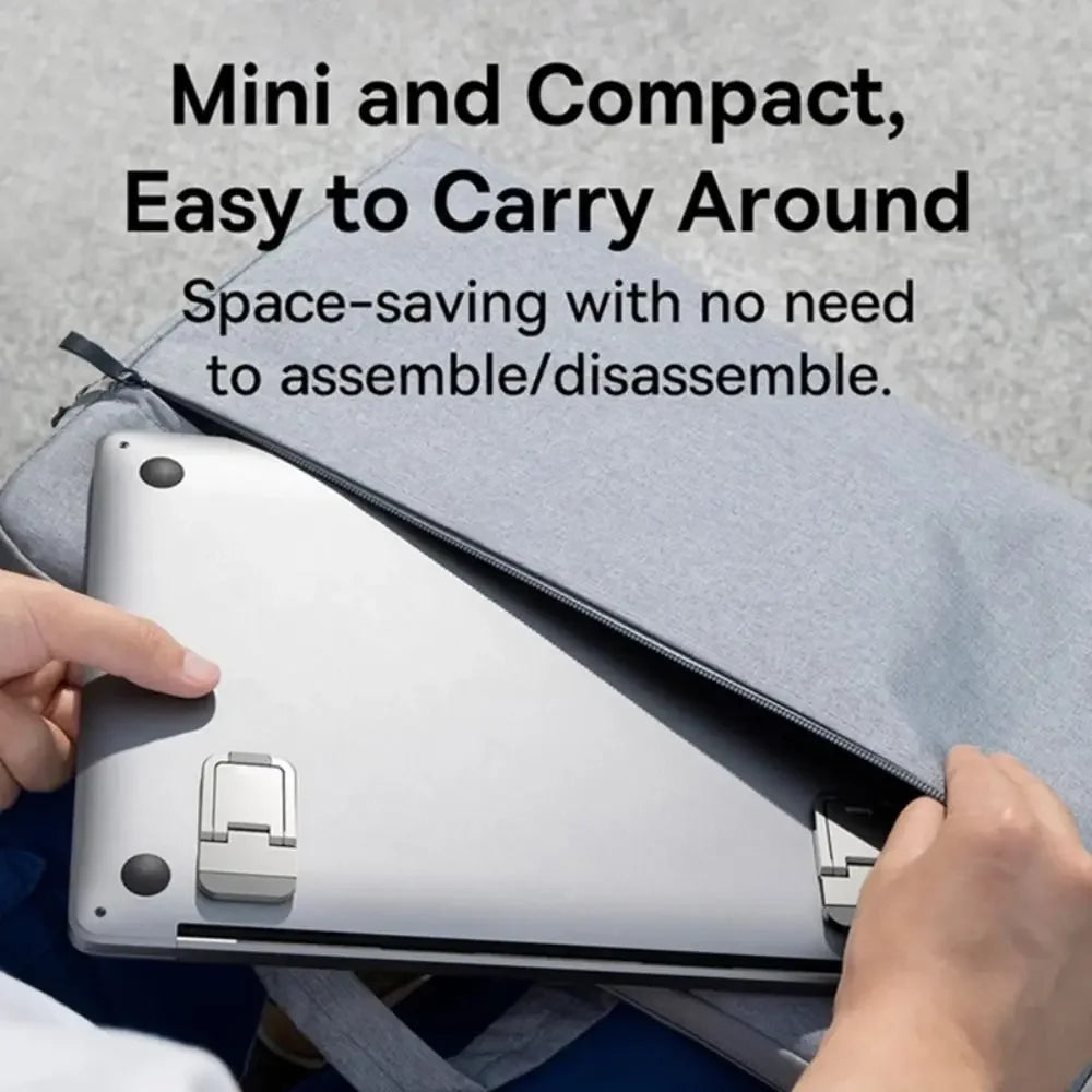 Mini soporte portátil de aleación de zinc para portátil, 2 unidades por juego, ángulos ajustables, plegable, invisible, para refrigeración de MacBook y Notebook.