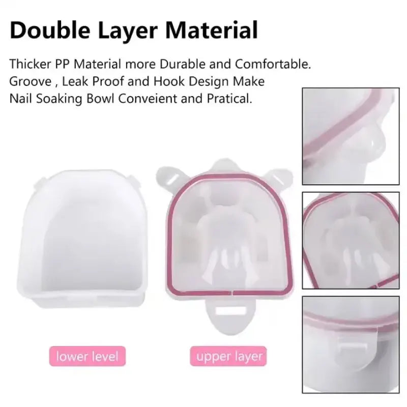 【Gran oferta】Recipiente para remojo de quitaesmalte, herramientas de salud para el tratamiento de uñas, recipiente duradero para burbujas de cuidado córneo.