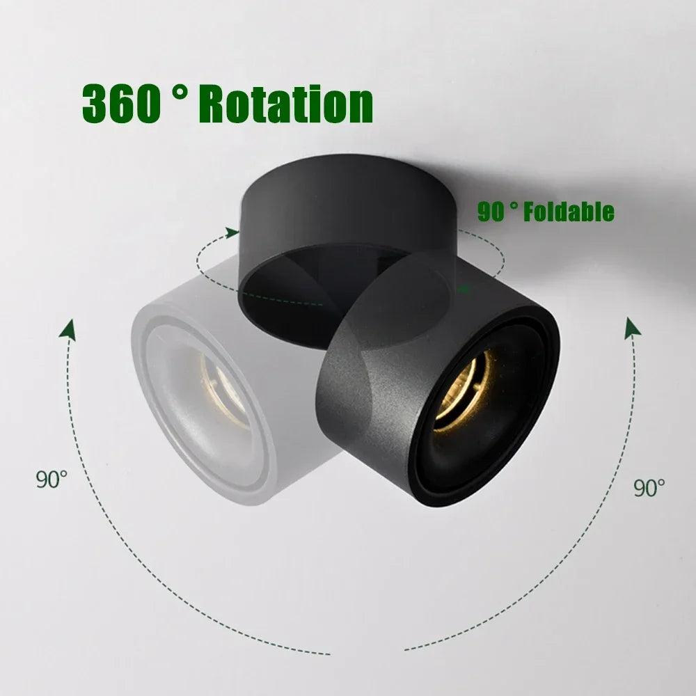 Focos LED plegables, focos de pared, lámpara de techo, iluminación interior de superficie para sala de estar y cocina.