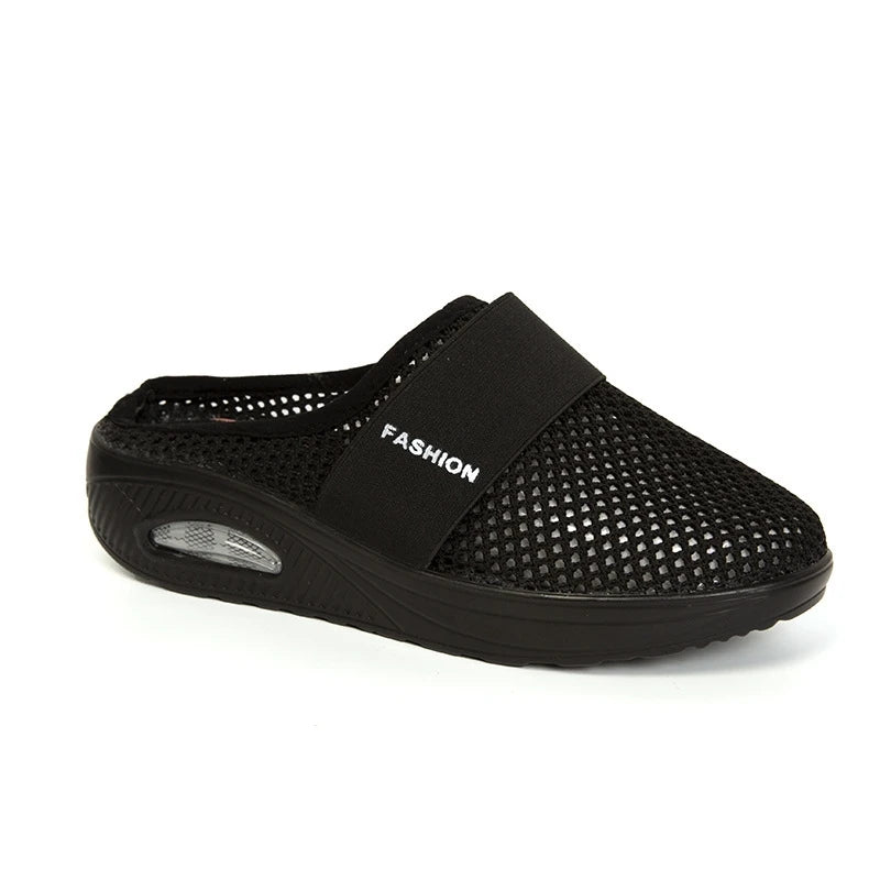Sandalias de mujer, sandalias de cuña de moda, sandalias de fiesta para mujer, sandalias deslizantes, zapatillas de punta abierta, calzado sin cordones para mujer