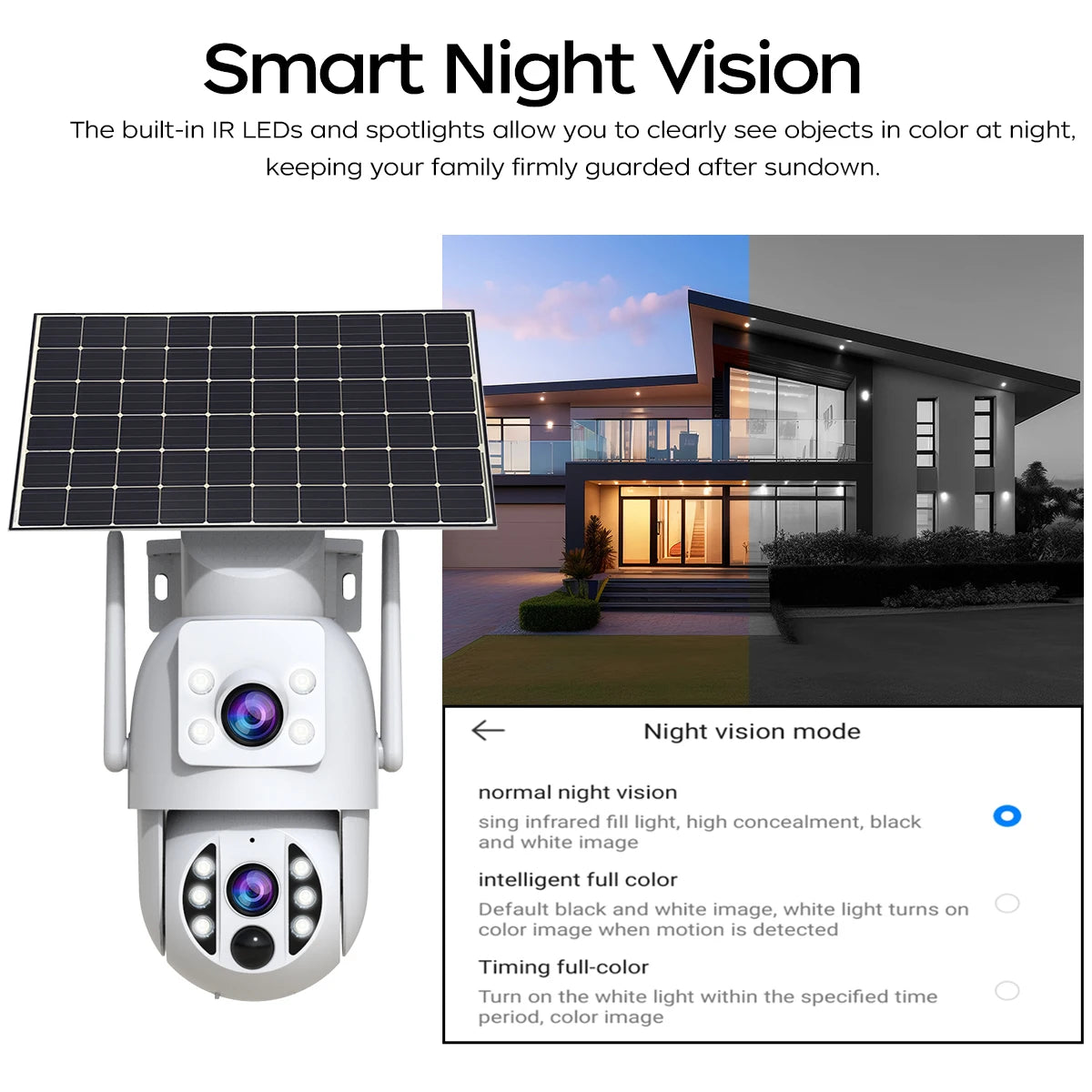 Cámara de seguridad solar JOOAN 4K, inalámbrica, para exteriores, con doble lente, IP, PIR, visión nocturna a color, seguimiento automático, batería, CCTV