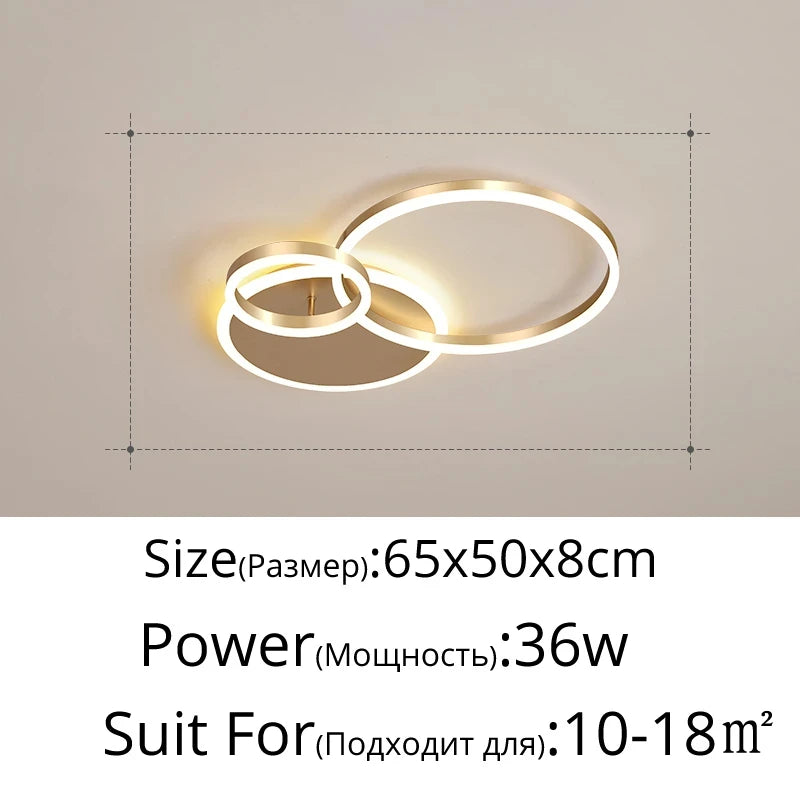 Lámparas de araña LED modernas, iluminación interior para sala de estar, estudio, dormitorio, lámparas de anillos redondos, lámparas de araña con lustre para vestíbulo, luminarias