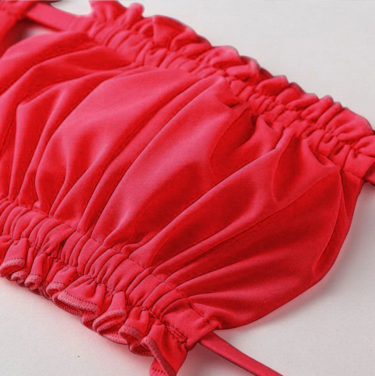 Traje de baño brasileño con tanga y cordones para mujer, traje de baño de verano sin tirantes, bikini de leopardo, micromini Maya, 2024