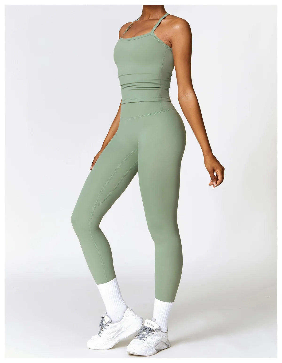 2PCS Seamless Yoga Set Women Workout Set Sportswear Gym Clothing Fitness Long Sleeve Crop Top High Waist Leggings Sports Suits