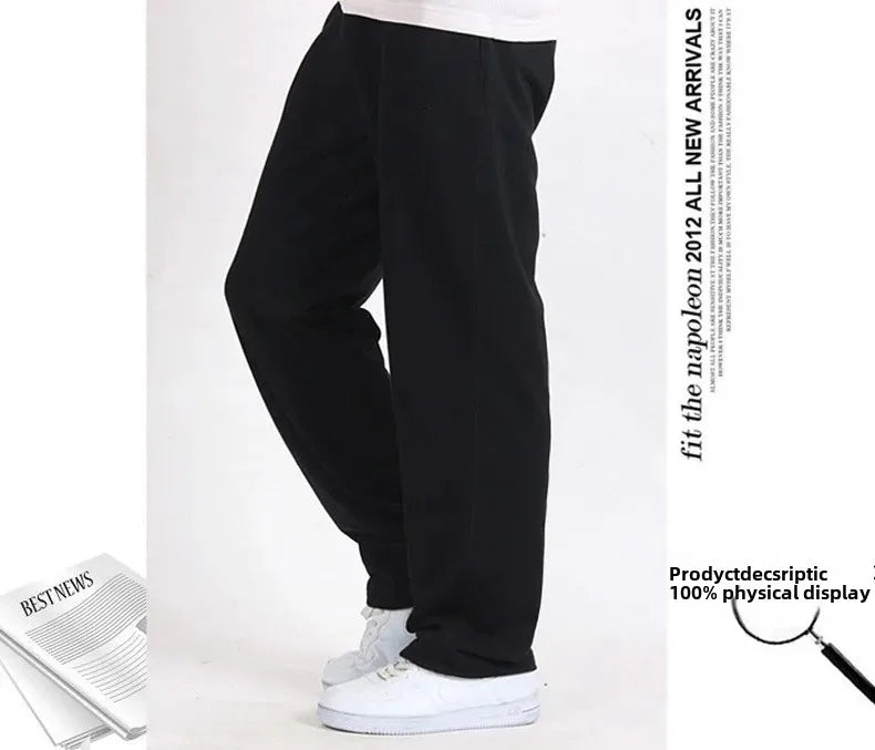Pantalones deportivos holgados de algodón con pierna recta para hombre de talla grande, pantalones cortos de baloncesto, cómodos y transpirables, talla grande.