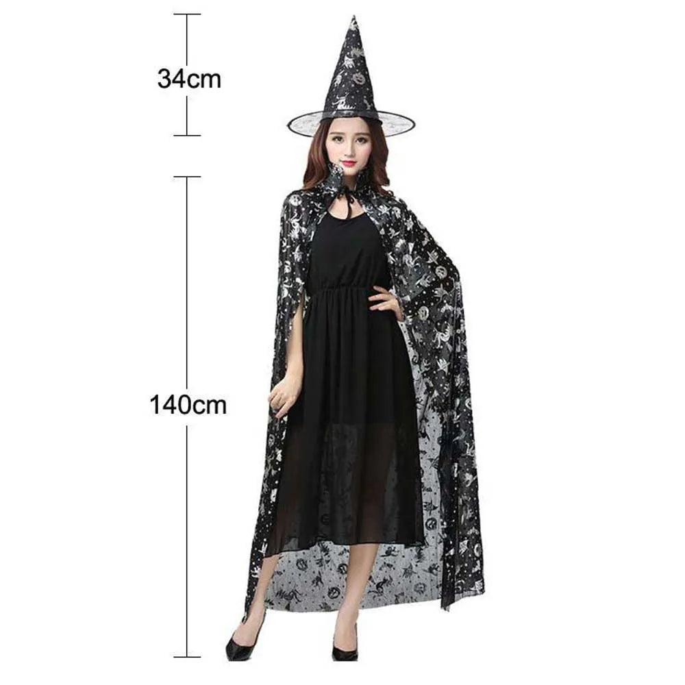Masquerade Show Performance Costumes Halloween Cloak Sets Pumpkin Ghost Scary Costumes Bat Hat Cosplay Wizard Robe Adult