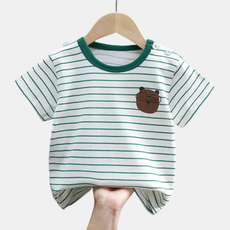 Ropa para niños, camisetas, ropa para niños, camisetas de verano para niños y niñas, camisetas de dibujos animados, ropa de manga corta, 100 % algodón, ropa para bebés
