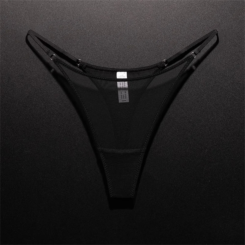 Tanga de mujer con abertura alta sin costuras, malla ultrafina, ropa interior sexy, gasa transparente, deportiva, fitness, talla grande