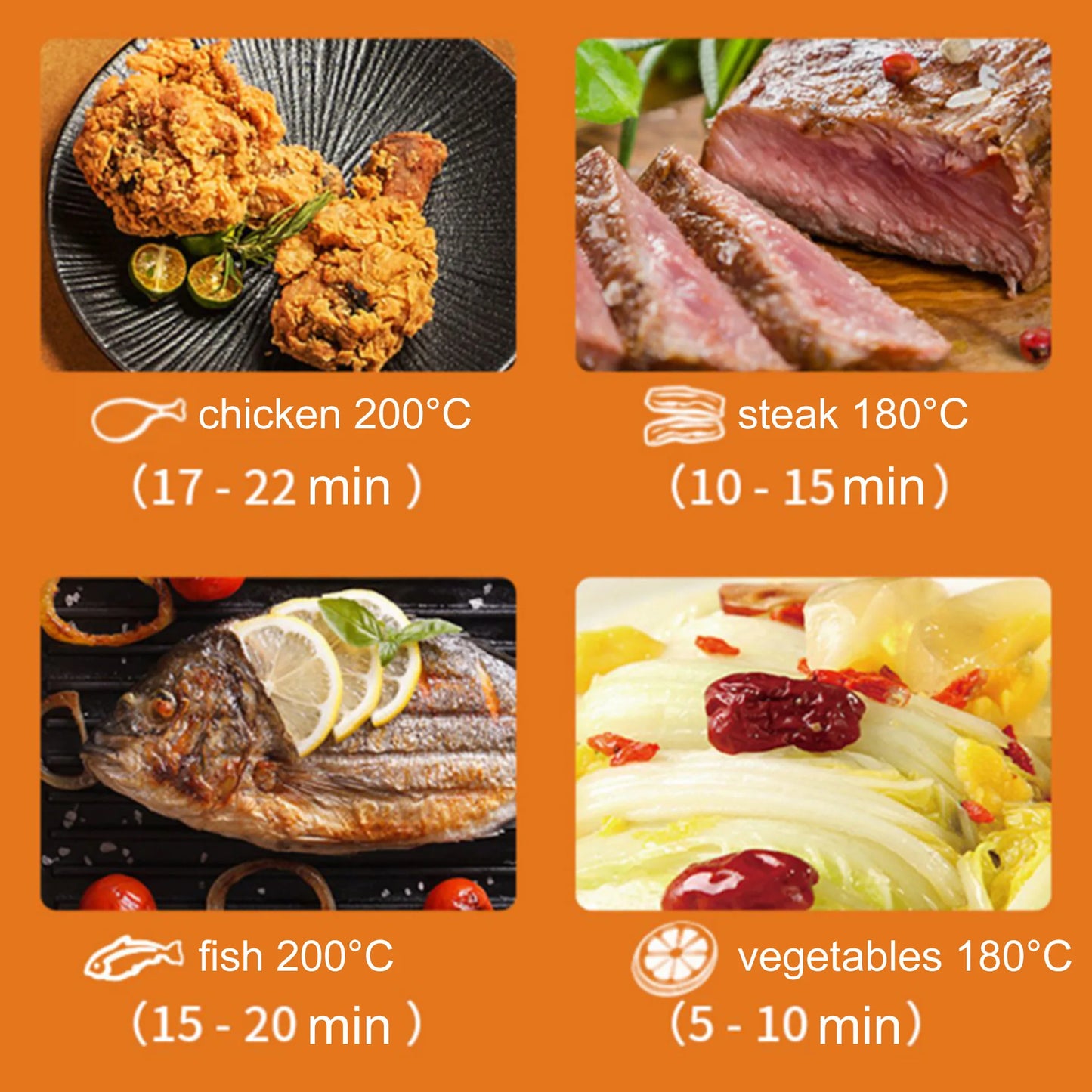Freidora de aire DIVEDEER de 5 l, gran capacidad, automática, para cocina doméstica, horno de convección de 360°, freidora sin aceite