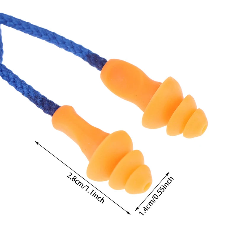 Tapones para los oídos con cordón de silicona suave y reducción de ruido para protección laboral, protección auditiva, trabajo seguro, tapones para los oídos cómodos, orejeras