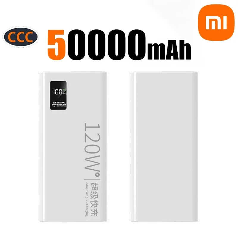 Banco de energía Xiaomi de 500.000 mAh y 120 W, carga ultrarrápida, gran capacidad, para iPhone, Huawei y Samsung.