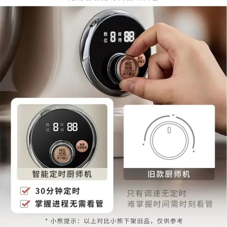 Máquina de chef, batidora de masa doméstica, máquina amasadora, batidora de masa, batidora de huevos multifunción, totalmente automática
