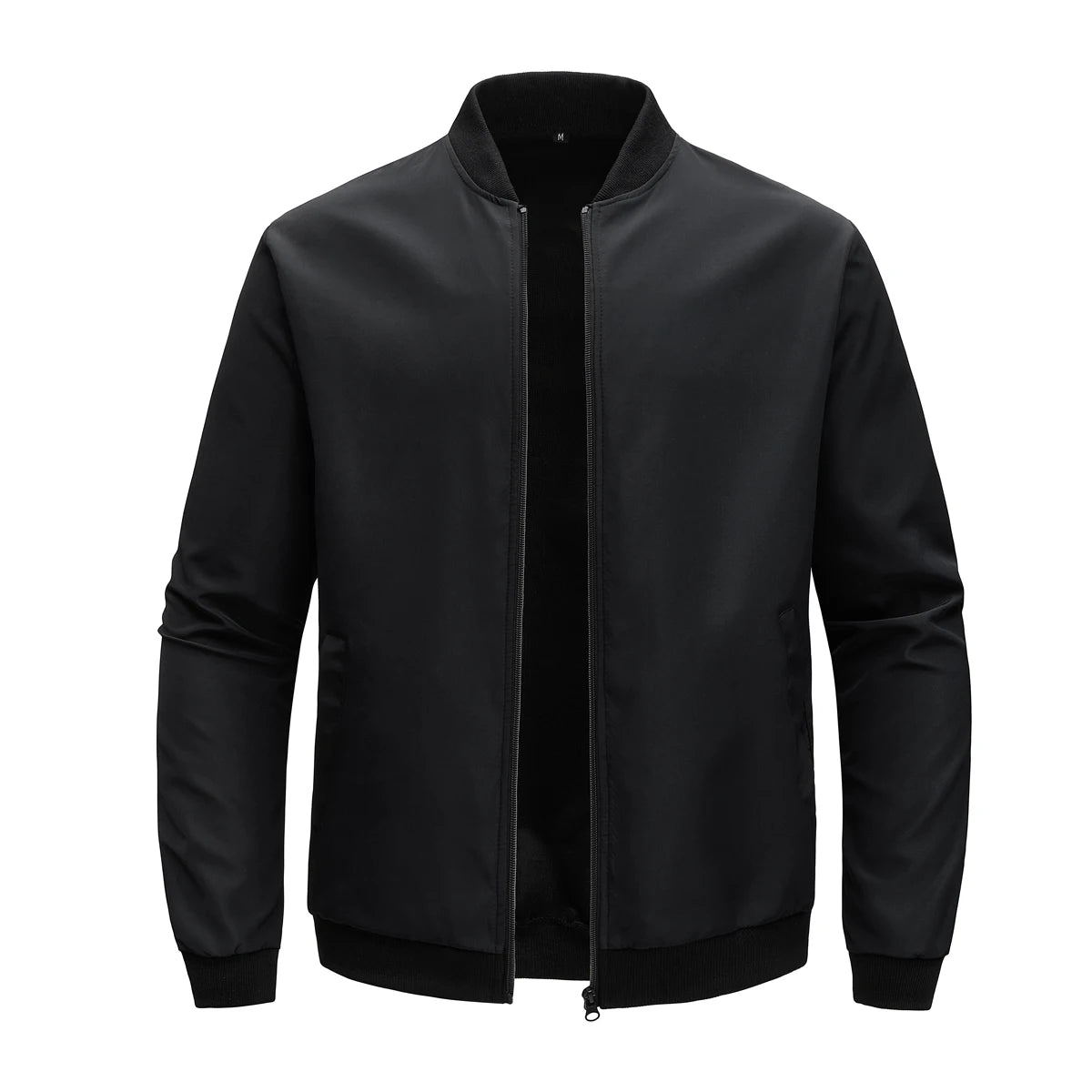Chaqueta corta holgada de color liso con cuello de béisbol para hombre, abrigo fino informal de negocios, tendencia primavera-otoño 2024