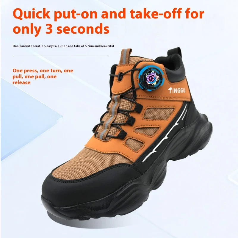 Nuevos zapatos de seguridad ligeros para hombre, antiaplastamiento, antipinchazos, impermeables y resistentes al desgaste, calzado de trabajo, zapatos de protección de moda.