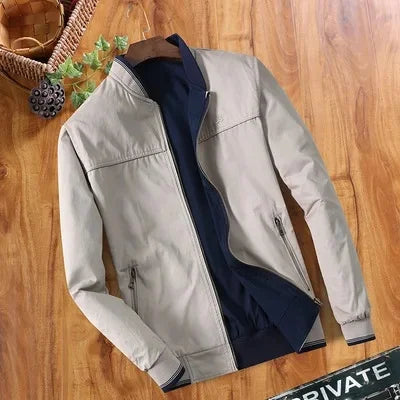 Chaqueta informal de doble cara para hombre, otoño invierno 2024, para llevar al revés, profesional, de negocios, formal, ajustada.