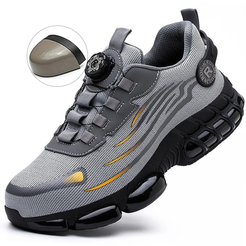 Zapatos de seguridad con punta de acero indestructibles, antideslizantes y resistentes a la abrasión, zapatillas de trabajo para hombre, resistentes y cómodas.