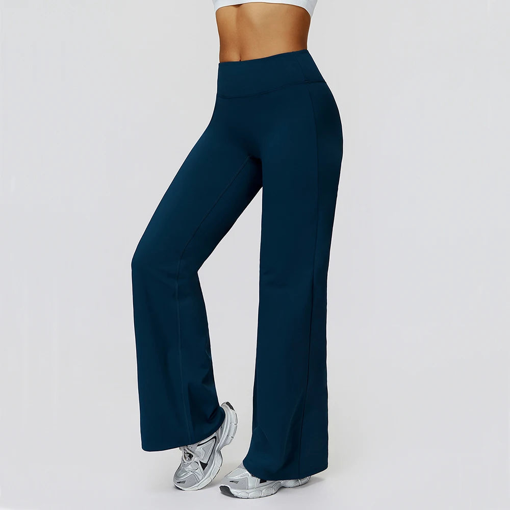 Women High Waist Wide Leg Pants Leggings Fitness Bell-bottoms Yoga Flared Leggings Push Up Gym Workout Flared Pants Sportswear