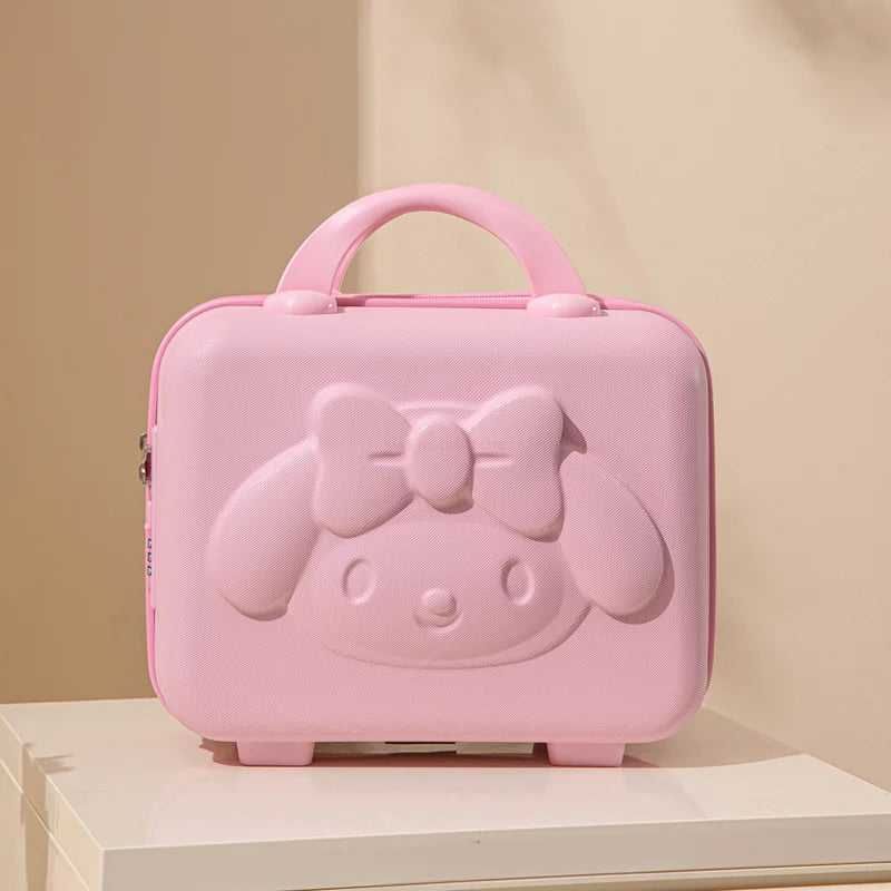 Maleta original de Hello Kitty con dibujos animados, estuche de viaje para cosméticos, gran capacidad, multifuncional, sencilla, con cerradura, bonitos regalos hechos a mano.