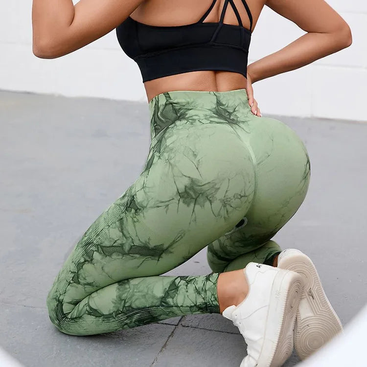 Leggings deportivas para mujer, pantalones de yoga sin costuras con estampado tie-dye de 47 colores, mallas para correr, fitness, cintura alta, para gimnasio y entrenamiento.