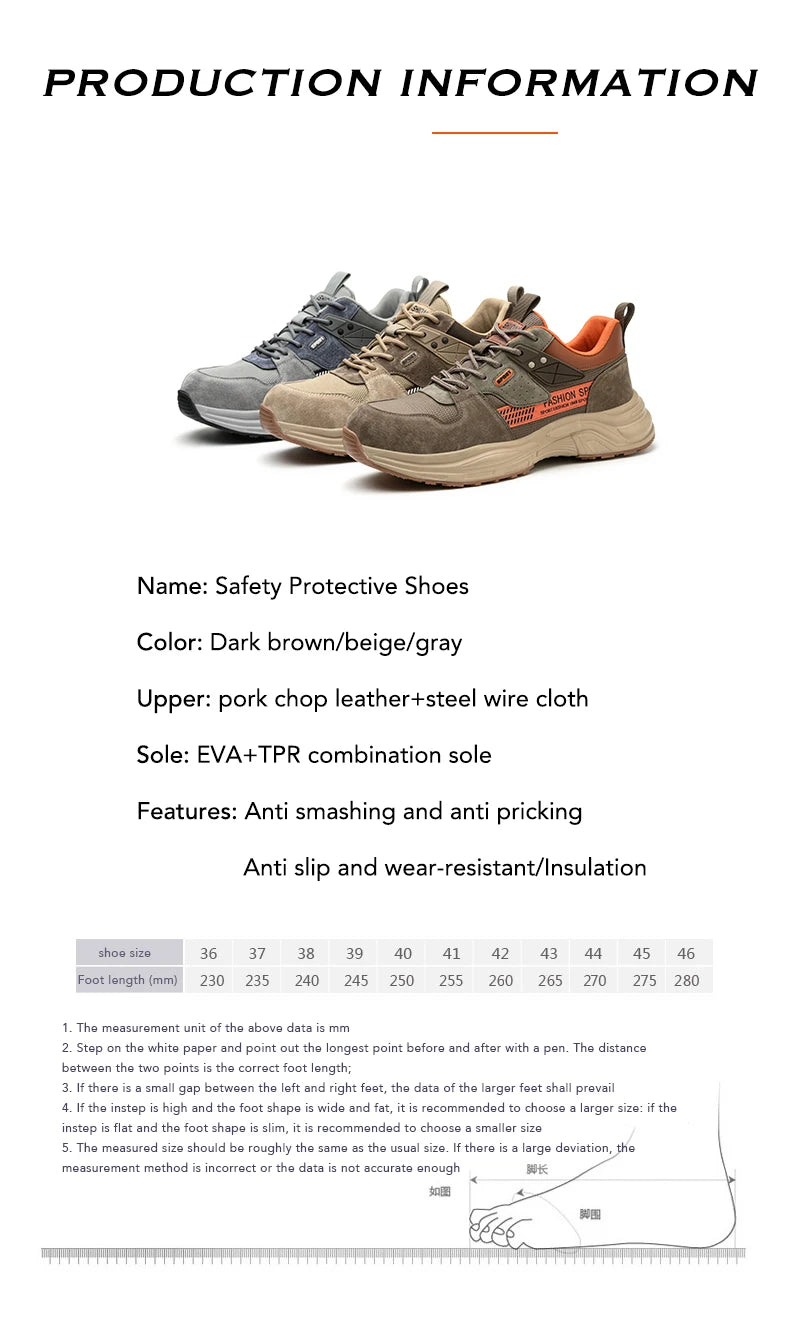 Zapato de trabajo antiperforación para hombre, zapatillas de trabajo de seguridad transpirables con puntera de acero, zapatos indestructibles, botas de trabajo transpirables.