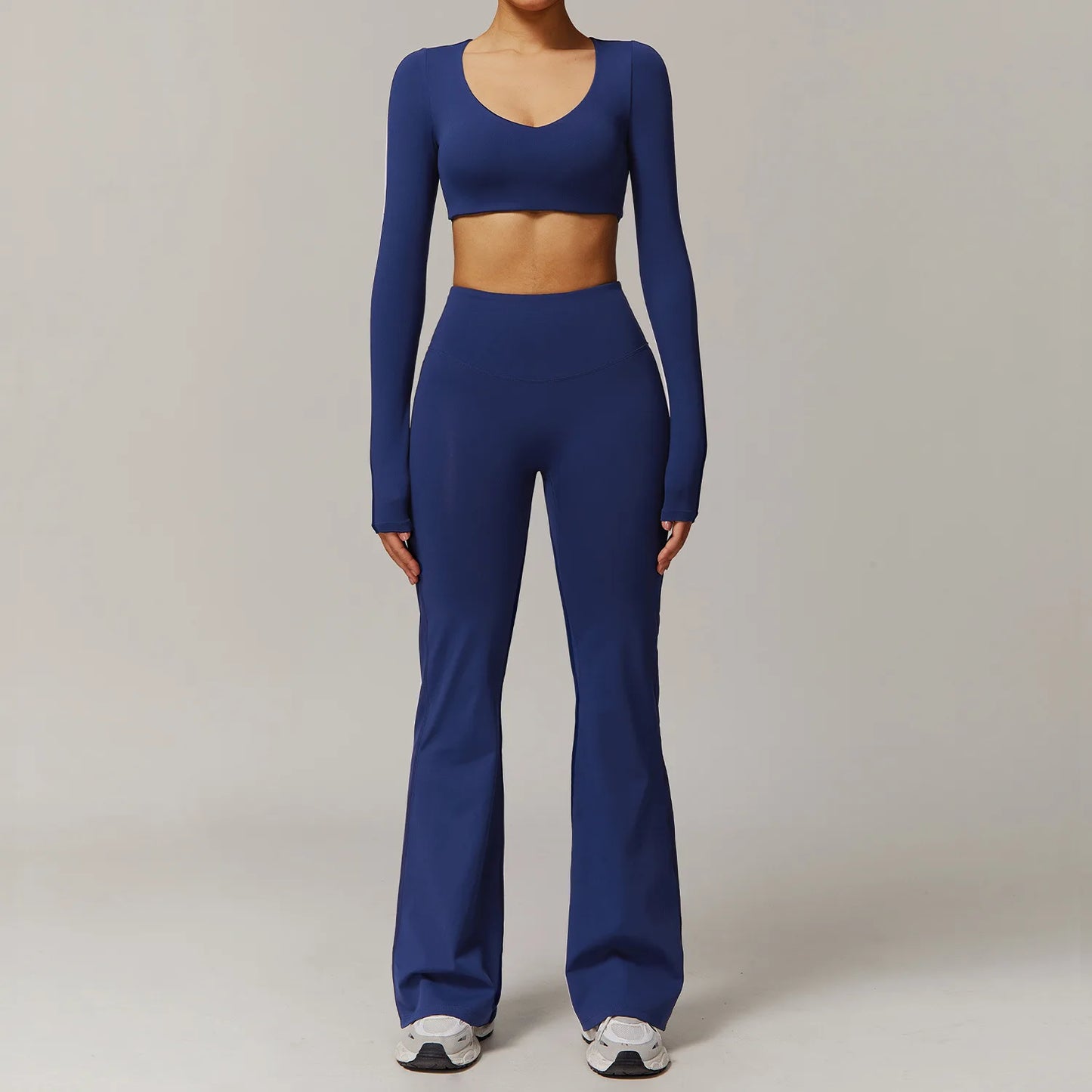 Women's Tracksuit 2PCS Yoga Sets Sportswear Workout Fitness Long Sleeved Sports Bra High Waist Leggings Gym Clothing Sports Suit