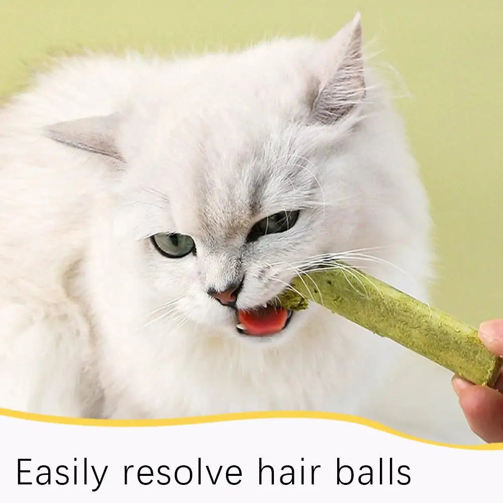 Snacks para mascotas con aroma a hierba para gatos, suaves para la limpieza dental, pastillas para gatos y rechinar los dientes.
