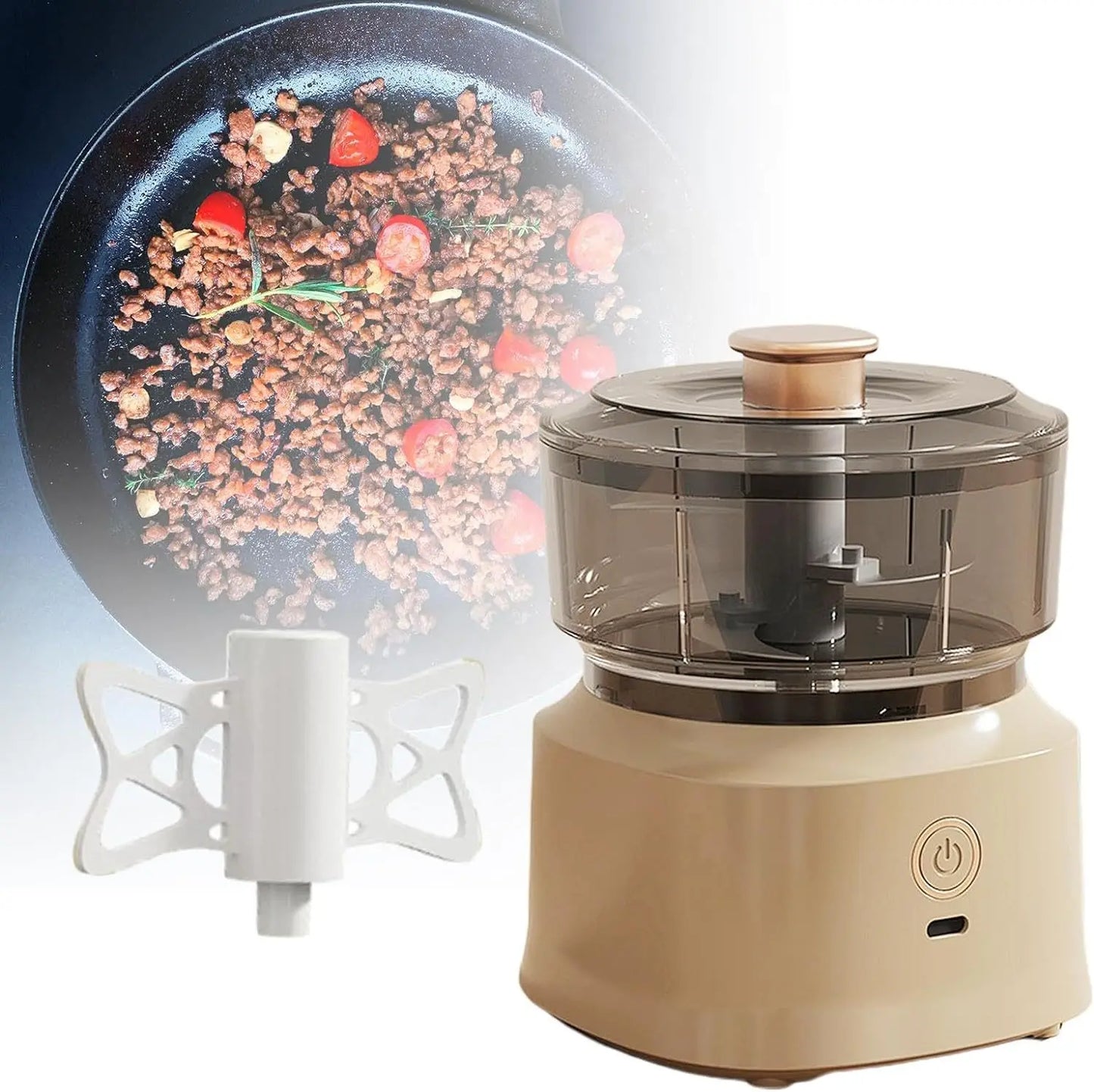 Máquina de cocina multifuncional, machacador de ajo, picadora de carne eléctrica con carga USB, trituradora de verduras y alimentos.
