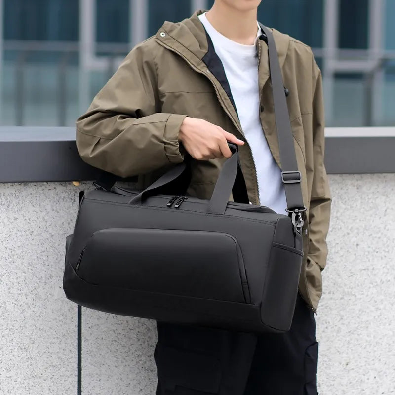Bolsa deportiva de gimnasio, bolso de mano de gran capacidad, bolsa de viaje portátil, multicompartimento con espacio para guardar zapatos, perfecta para vacaciones y gimnasio.