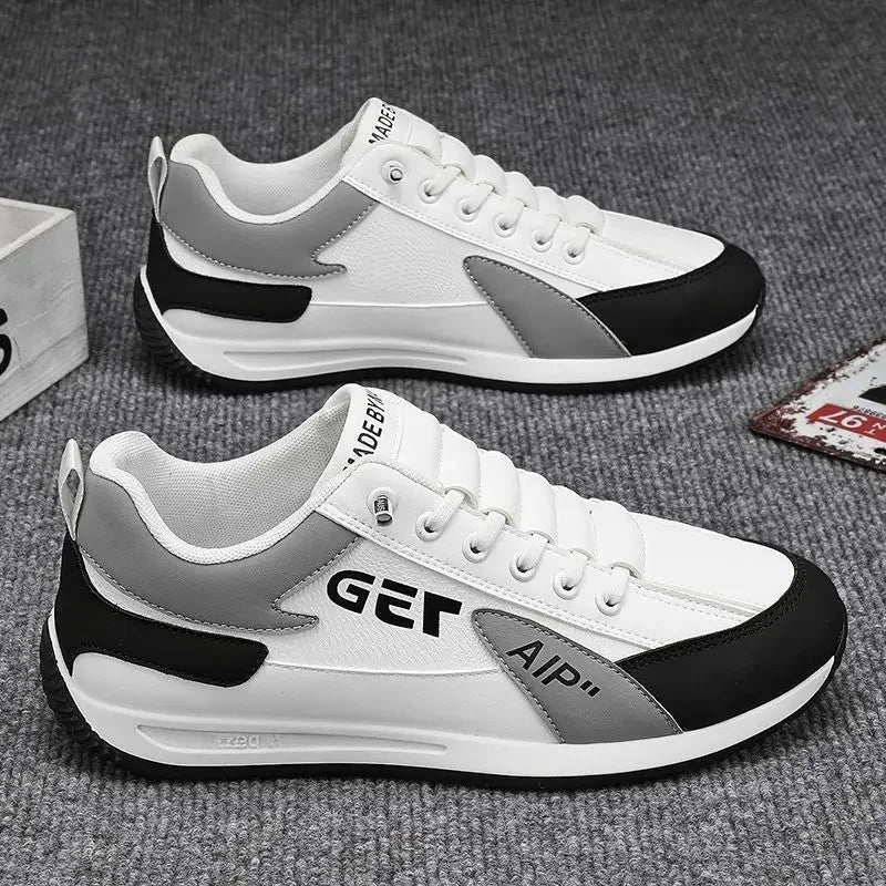 Zapatos casuales para hombre, suela suave, estilo AGAM, de cuero transpirable, mejorados, para primavera y otoño, zapatillas de deporte de moda para papá.