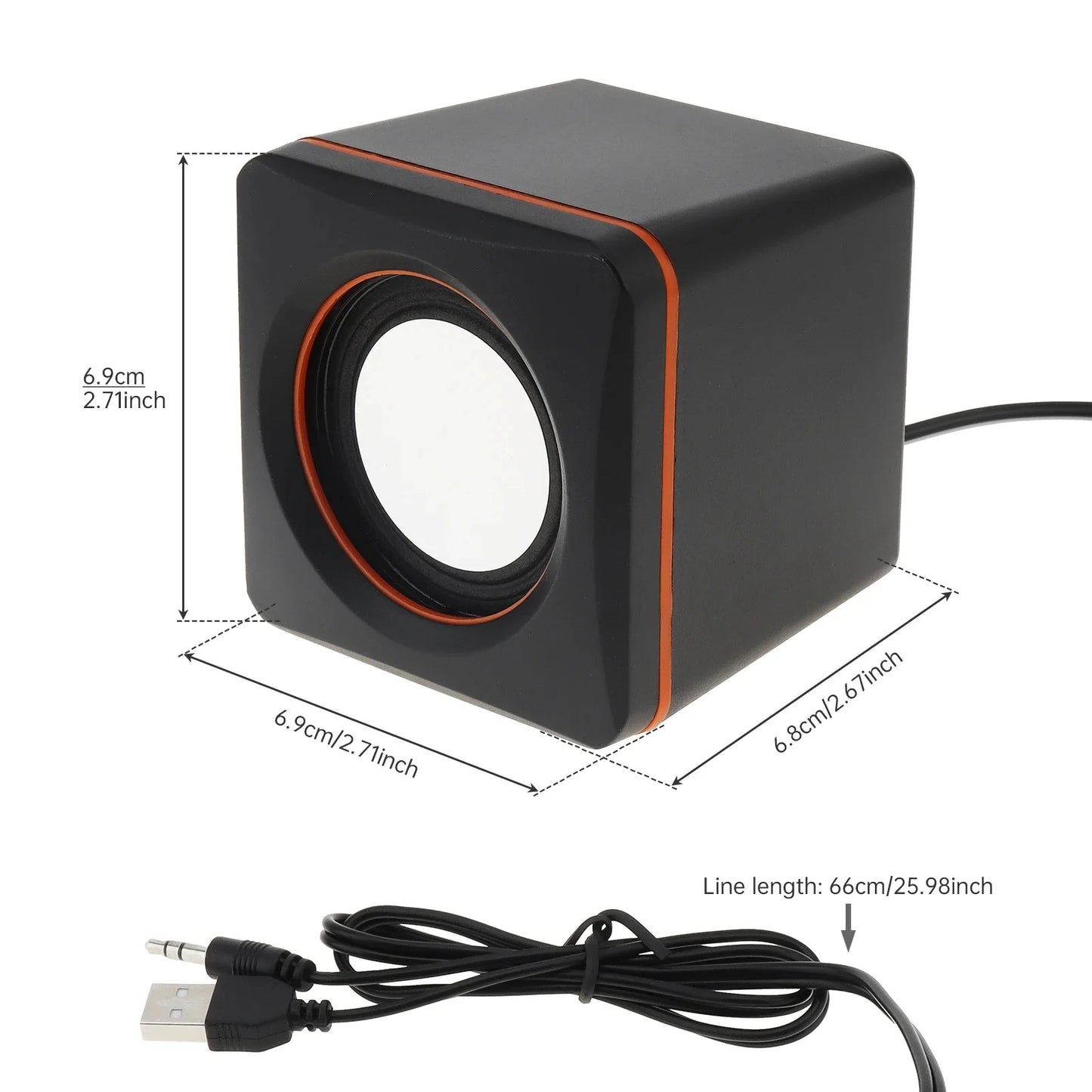 Minialtavoces portátiles USB 2.0 101Z para ordenador, con conector estéreo de 3,5 mm y alimentación USB para PC, portátil y smartphone.