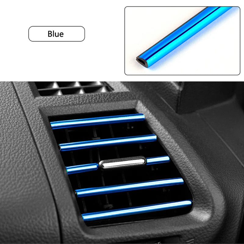 10 tiras decorativas suaves para salida de aire acondicionado de coche, accesorios para rejilla interior de coche, tira decorativa universal en forma de U.