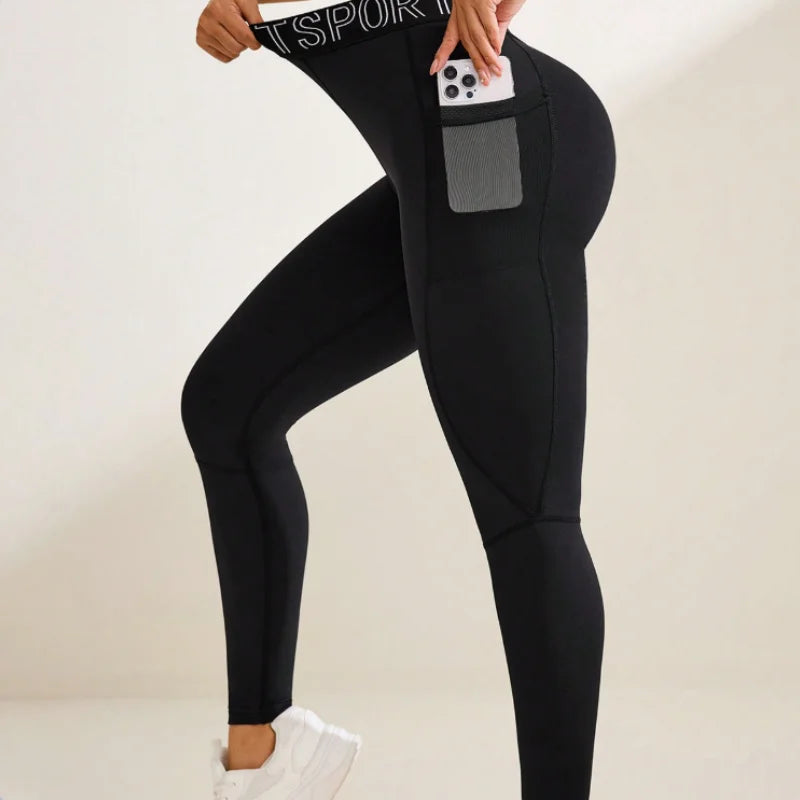 Leggings súper suaves para mujer con letras en la cintura, no transparentes, para fitness, correr, yoga, ejercicio deportivo, push up, gimnasio y fitness.