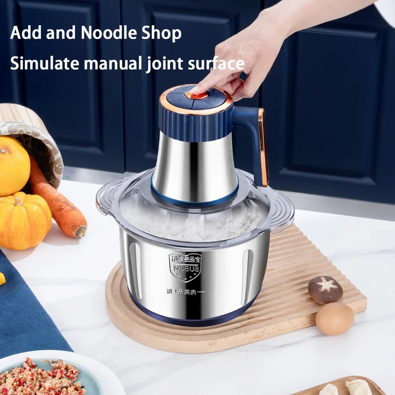 Licuadora multifunción Xiaomi de acero inoxidable para carne, frutas y verduras. Procesador de alimentos. Picadora de carne eléctrica de cocina de cinco velocidades.