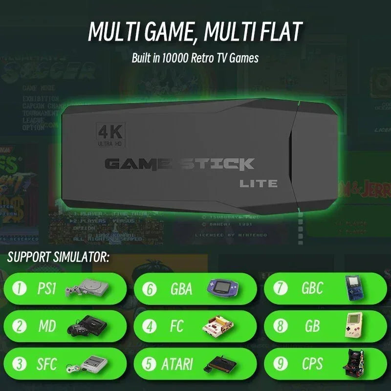 Consola de videojuegos para niños, doble mando inalámbrico, 4K HD, 2,4 G, M8, 20 000 juegos, 64 GB, juegos retro, regalo de Navidad