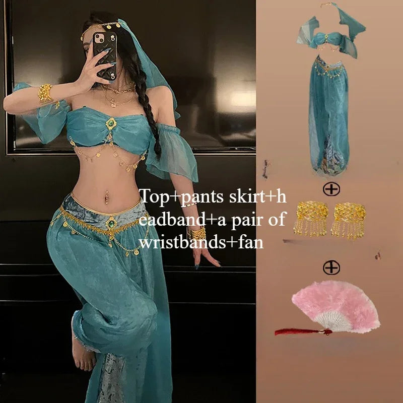 Role Playing Sexy Western Region Dancer Peacock Princess Greek Goddess Costume Hot Egyptian Indian Dancer Exotic Costume Stage