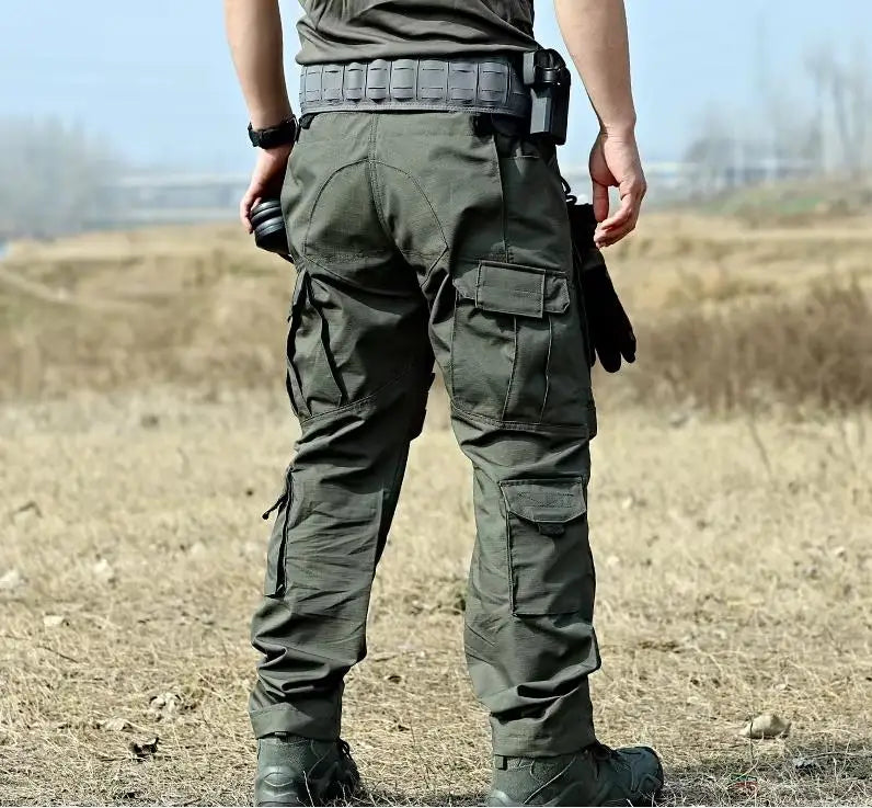 Tactical Cargo Pants Mens Multi-Pockets Wear-resistant Military Trousers Outdoor Training Hiking Fishing Casual Loose Pants Male