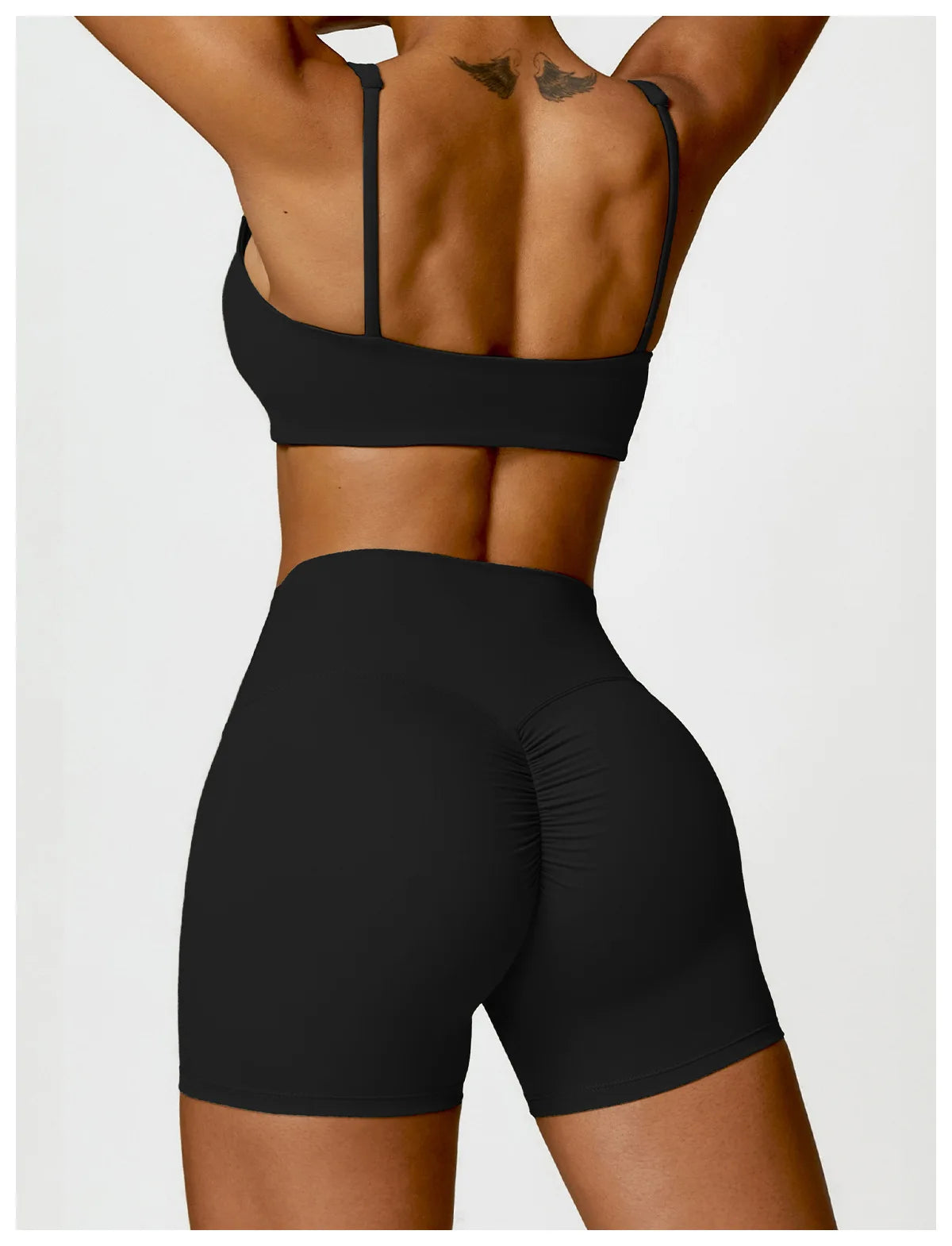 Conjunto de chándal de yoga para mujer, 2 piezas, ropa deportiva para entrenamiento, ropa deportiva, leggings de gimnasio, sujetador de fitness, top corto, trajes deportivos de manga larga