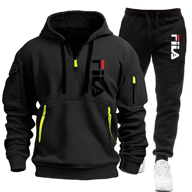Conjuntos de ropa deportiva para hombre para otoño e invierno 2025, ropa de marca de moda, conjuntos de ropa deportiva y ropa deportiva de manga larga de gran tamaño.