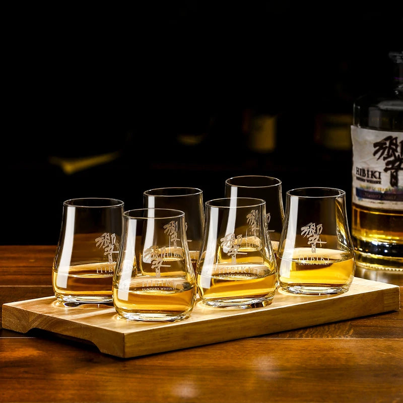 Vasos de whisky Old Fashioned redondos, transparentes, con forma de huevo y bandeja de madera, vasos de whisky, cristalería para bar de bourbon