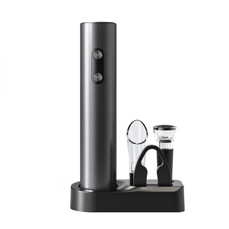 Abridor de botellas de vino eléctrico, sacacorchos automático con aireador, vertedor y cortador de papel de aluminio para cocina, bar, fiestas, regalos, batería.