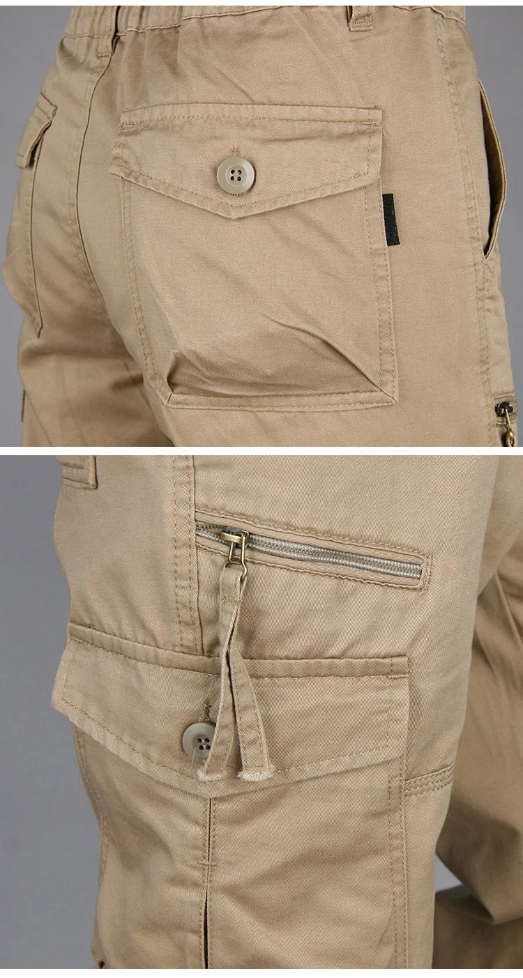 2025 New Autumn Cargo Pants Men Fashion Military Outdoors Man Trousers Long Warm Tactical Cotton Khaki Cargo Pants For Man