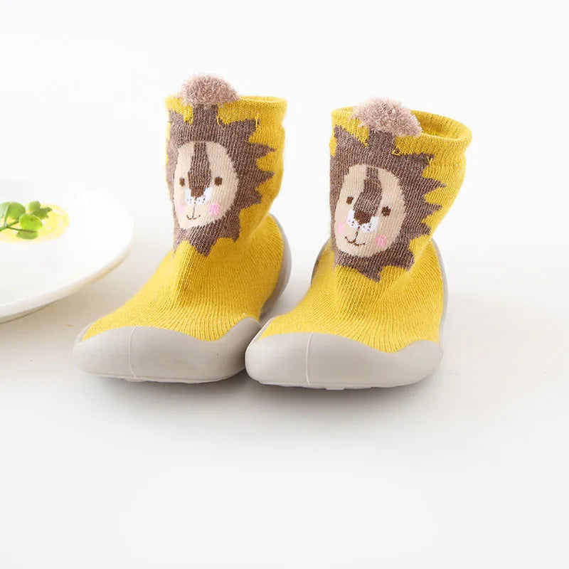 Zapatos para bebés, primeros pasos, para niños y niñas, suela de goma suave antideslizante, zapatos casuales descalzos, botines de punto