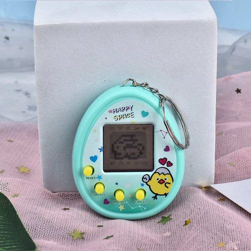 Mascotas electrónicas, juguetes virtuales, Tamagotchi, animales cibernéticos nostálgicos, juguetes digitales para niños.