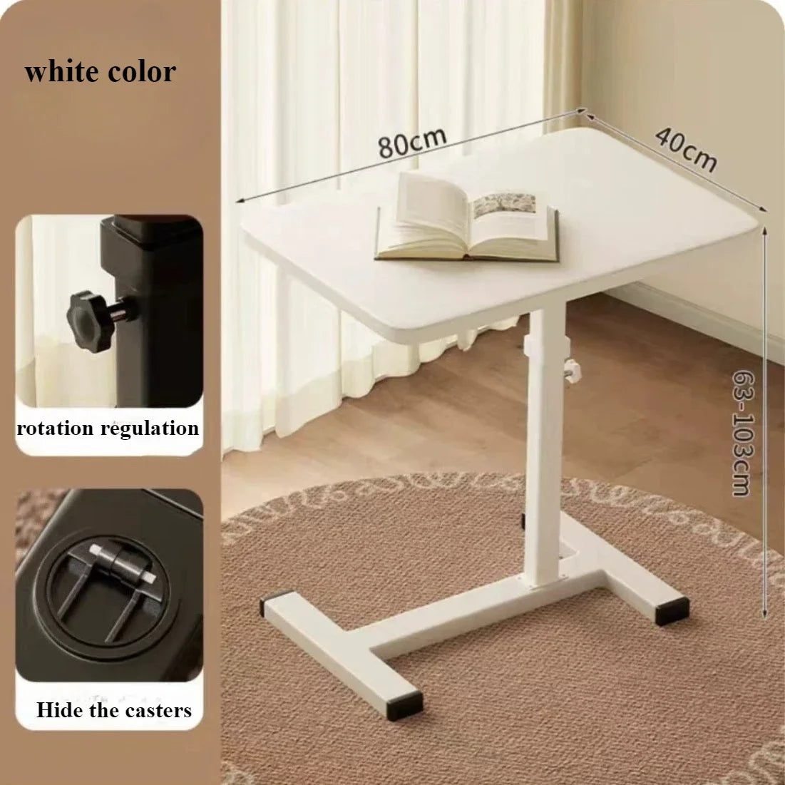 Mesita de noche móvil, escritorio de oficina para el hogar, mesas plegables para dormitorio de estudiantes, escritorio elevable para computadora, banco de trabajo móvil