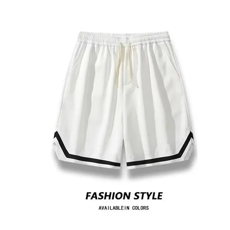 Pantalones cortos de baloncesto holgados para hombre, para correr, playa, verano, estilo americano, deportivos, informales, versátiles, de cinco pulgadas de largo.