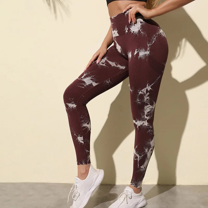 Leggings deportivas para mujer, pantalones de yoga sin costuras con estampado tie-dye de 47 colores, mallas para correr, fitness, cintura alta, para gimnasio y entrenamiento.