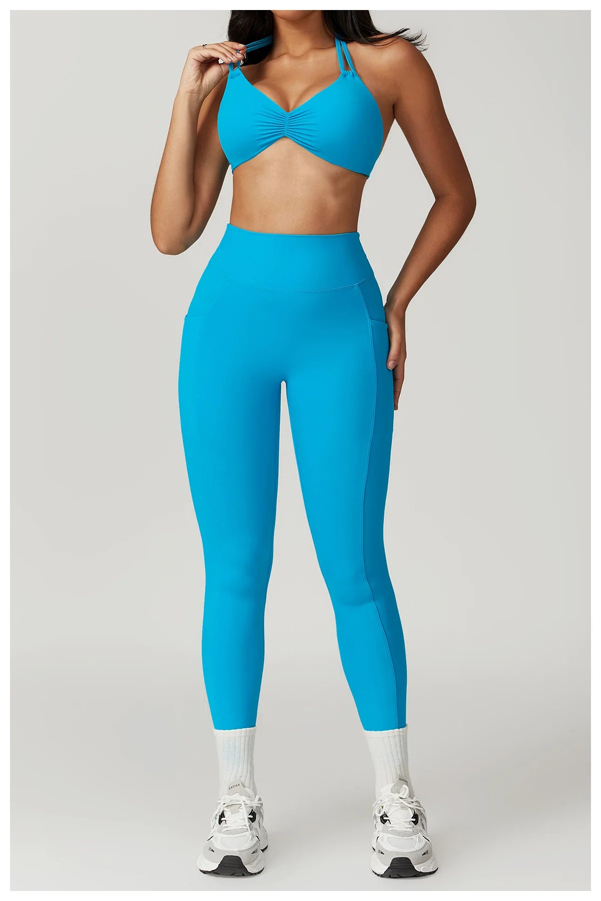 V-shaped Back Yoga Pants High Waist Leggings Gym Workout Tights Sport Women Fitness Female Legging Tummy Control Running Tights